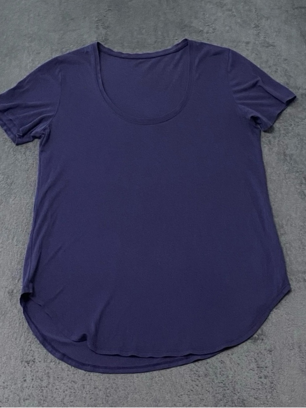 Aritzia TNA T Shirt Womens L Blue Short Sleeve Round Hem Scoop Neck Tunic Top